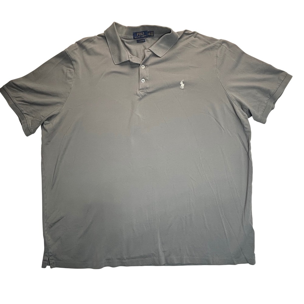 Polo Ralph Lauren Polo Shirt Gray Classic Fit Short Sleeve Pique Preppy Golf XXL